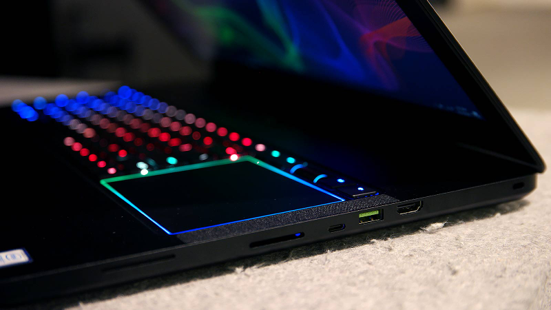 Unlike the smaller Blade Stealth, the Blade Pro can’t use its USB-C port for charging.